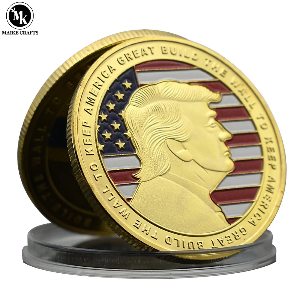 US President Donald Trump Commemorative Coin 2018 Boundary Wall Challenge Coin Collection Fans Gift