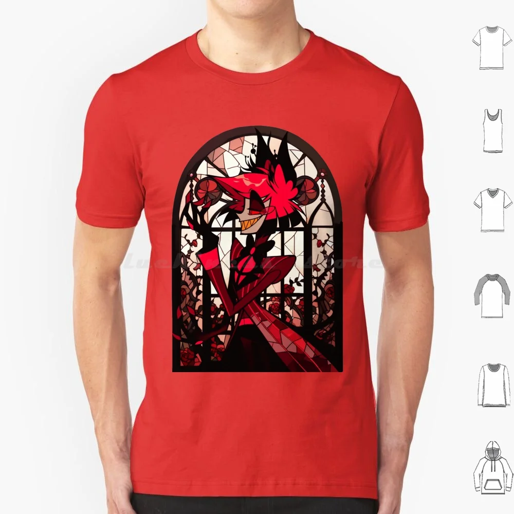 Stained Glass Alastor T Shirt Cotton Men Women DIY Print Radio Demon Demon Hazbin Alastor Stained Glass Angel Dust Alastor