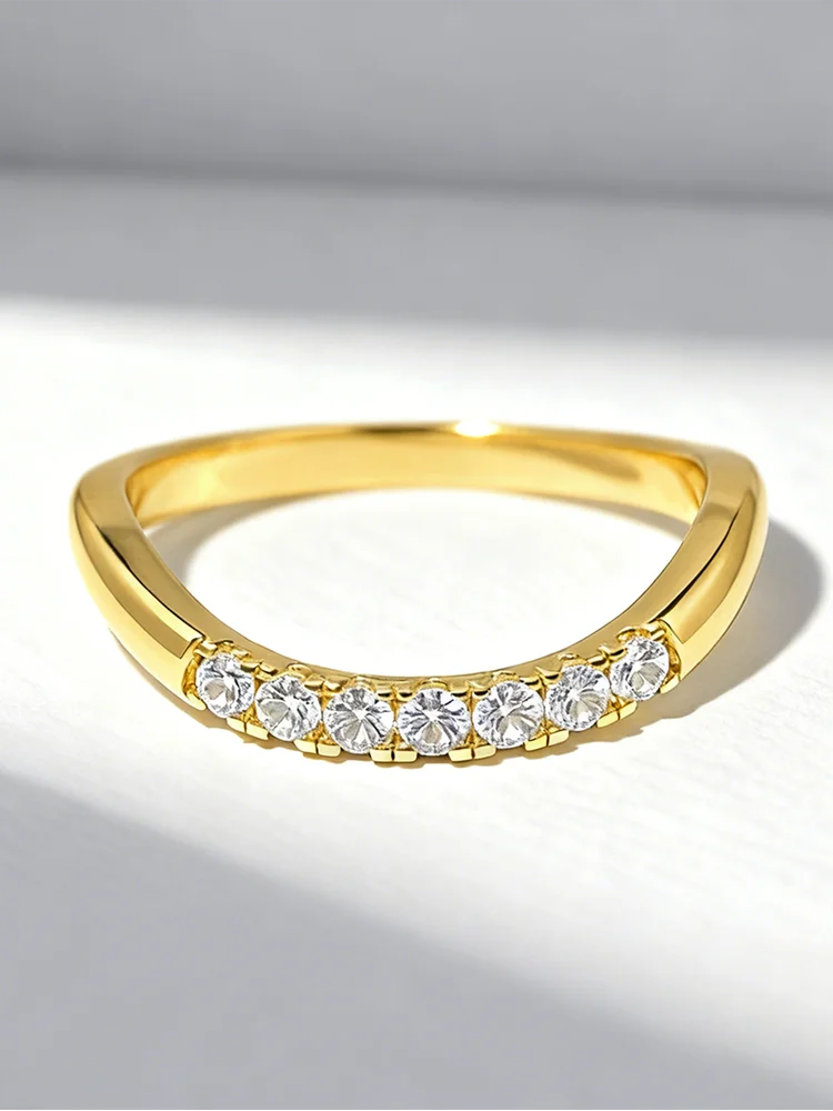 925 فضة موضة بساطتها U شكل الزركون الدائري للنساء حفلة خطوبة ارتداء اليومي جودة عالية غرامة مجوهرات #4