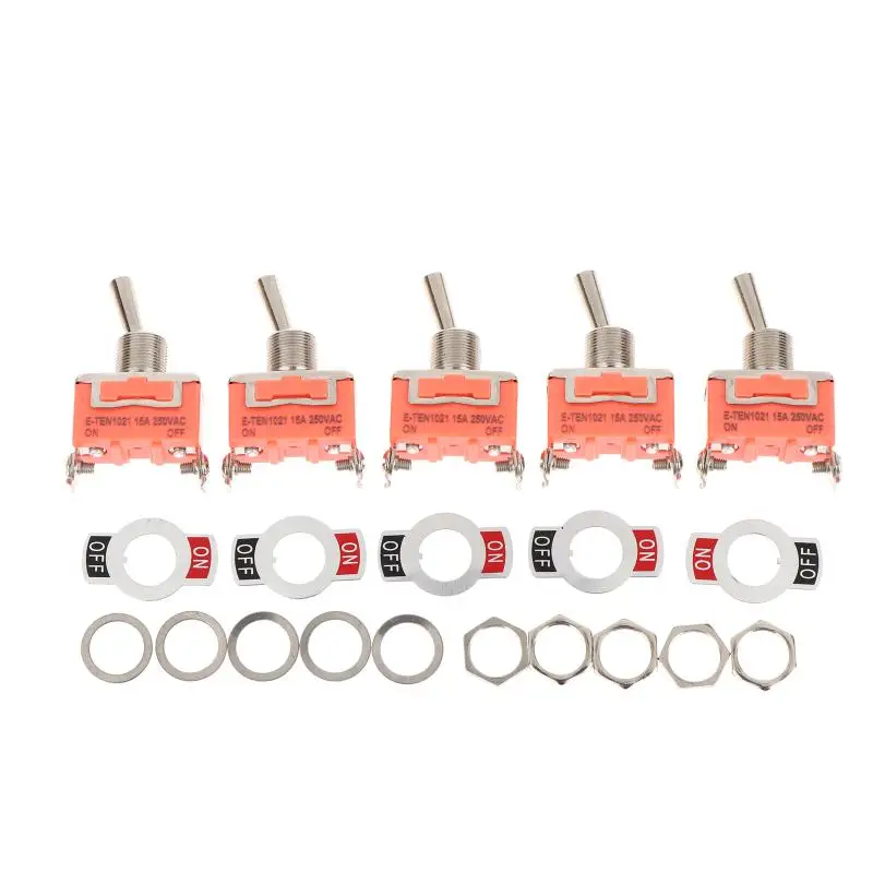 

(YY) 5 шт. 2025 Новый сверхмощный 250 В переменного тока 15 А SPST 2-контактный водонепроницаемый морской тумблер, подходящий для автомобилей и яхт