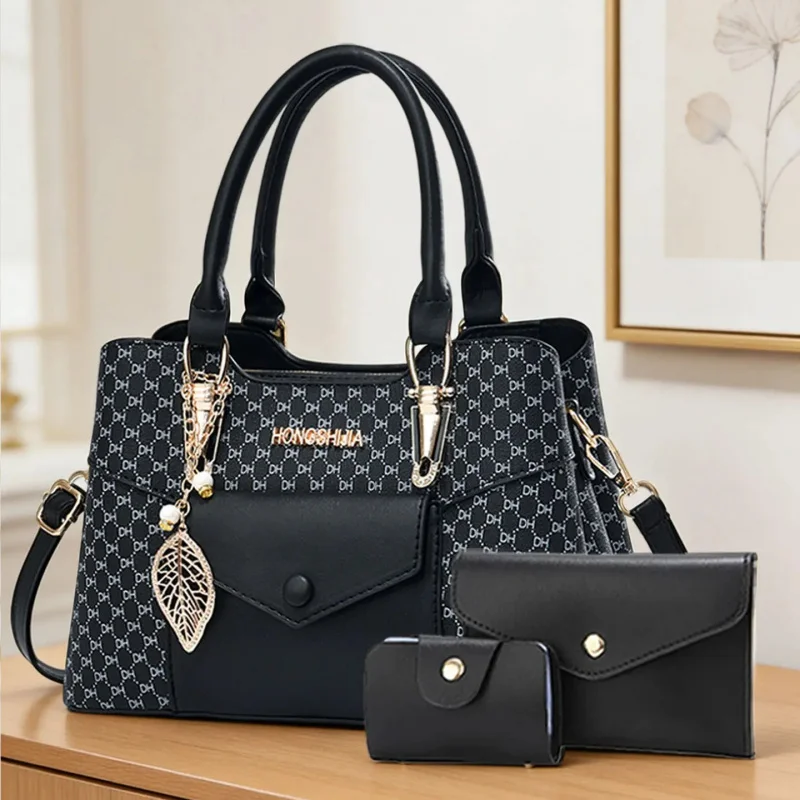 high-end textured large-capacity commuter tote bags, luxury women's bag series with color-blocking crossbody bags