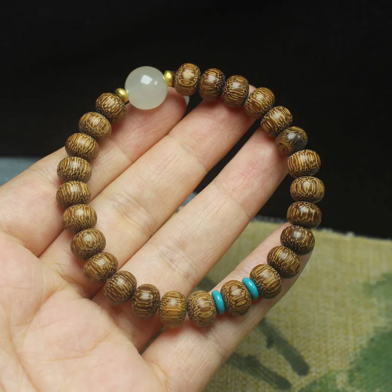 Dark Wood Abacus Beads 9mm Bracelet Wood Luminous Beads Bracelet for Men and Women Crafts Buddha Beads Rosary