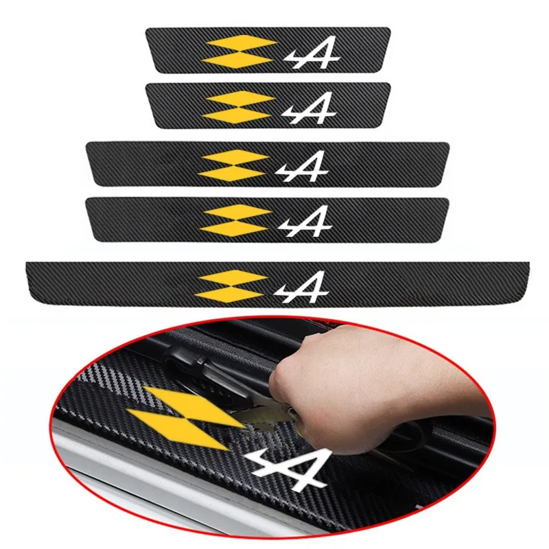 Для Renault A Alpine углеродное волокно кожаная защитная полоса на порог автомобиля прочная и прочная декоративная автомобильная наклейка автоаксессуар