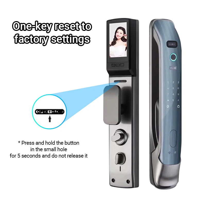 3D Biometric Security Face & Camera Security Door Lock Waterproof APP Wifi Key IC Card Fingerprint Combination Electronic Lock