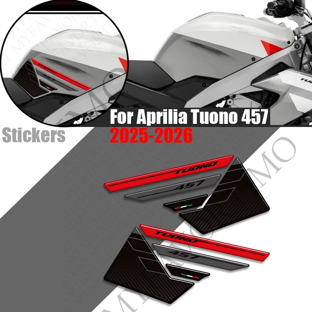 

For Aprilia Tuono 457 2025 2026 Tank Pad TankPad 3D Bike Cap Grips Gas Fuel Kit Knee Stickers moto Decals Protection Motorcycle