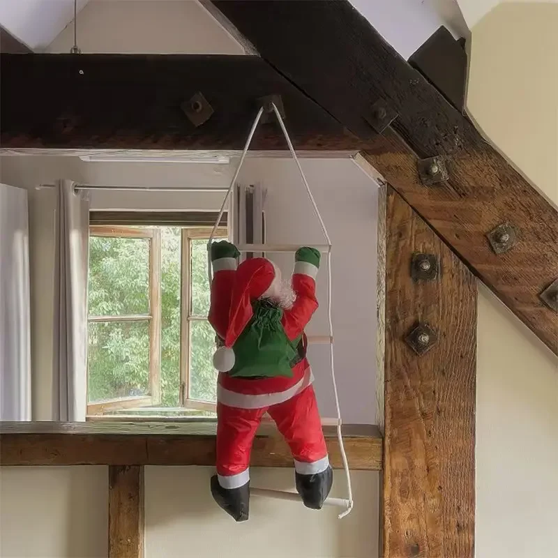 Santa Claus doll ladder pendant home decoration two people window Christmas tree