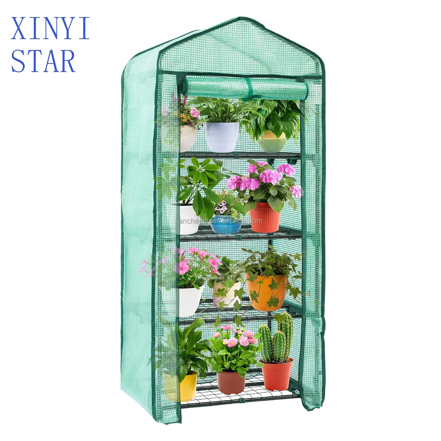 Mini Greenhouse For Indoor Outdoor Plant Green House 4-Tier Rack Stand Portable Greenhouses With Durable PE Cover For Seedling