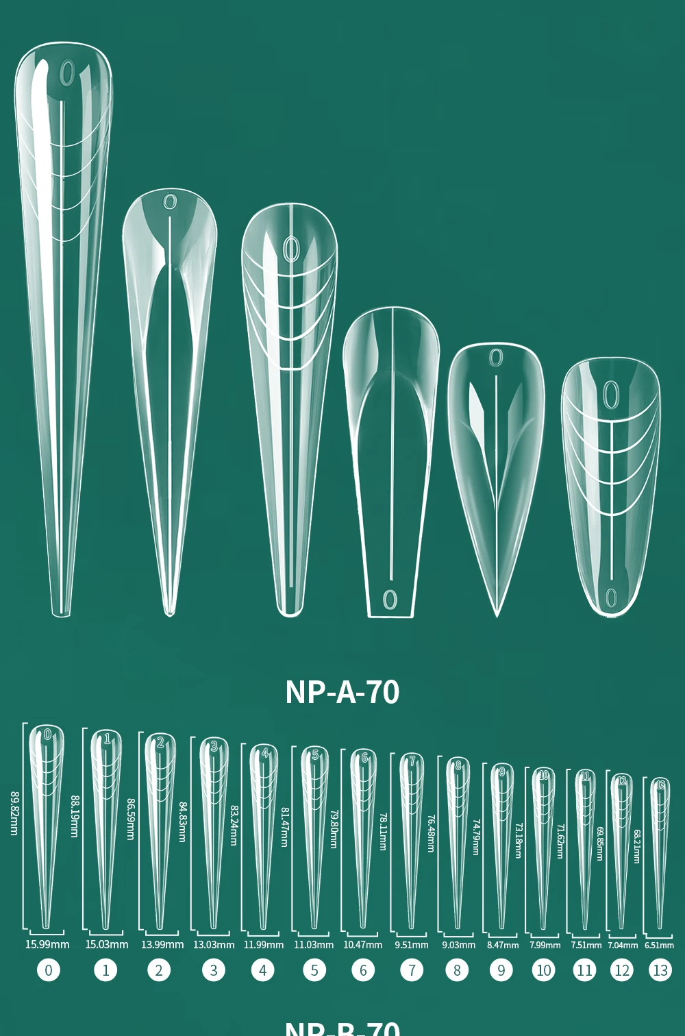 Nailpop Dual Form Formen für Poly-Gel-Nagelverlängerungsset, mehrere Formen, wiederverwendbar, perfekt für DIY-Nagelkunst und Salongebrauch, 70/140 Stück – Detail 5