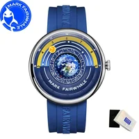 MARK FAIRWHALE 5700 esfera terrestre diseño único relojes de cuarzo impermeables para Hombre correa de silicona deportiva Reloj para Hombre Reloj para Hombre