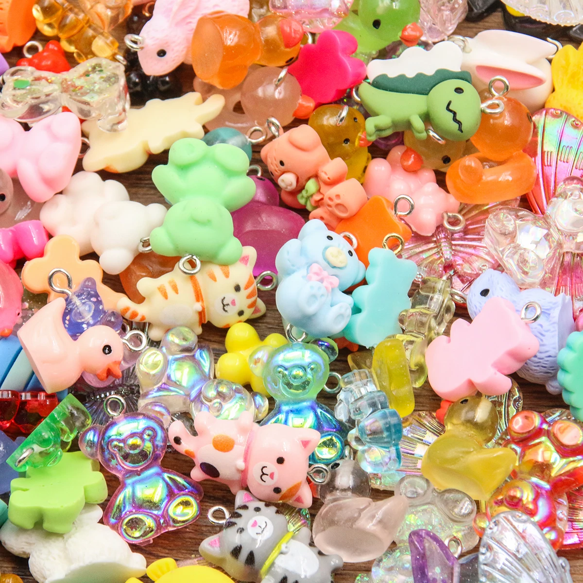 10Pcs 10-20 Styles Mix Animal Butterfly Cat Duck Resin Earring Charms Diy Findings Keychain Bracelets Pendant For Jewelry Making