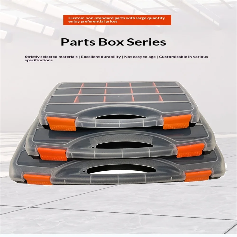 Multi-Size Hardware Organizer Box Double-Sided Compartment Tool Storage Case with Removable Dividers -for Nuts Bolts