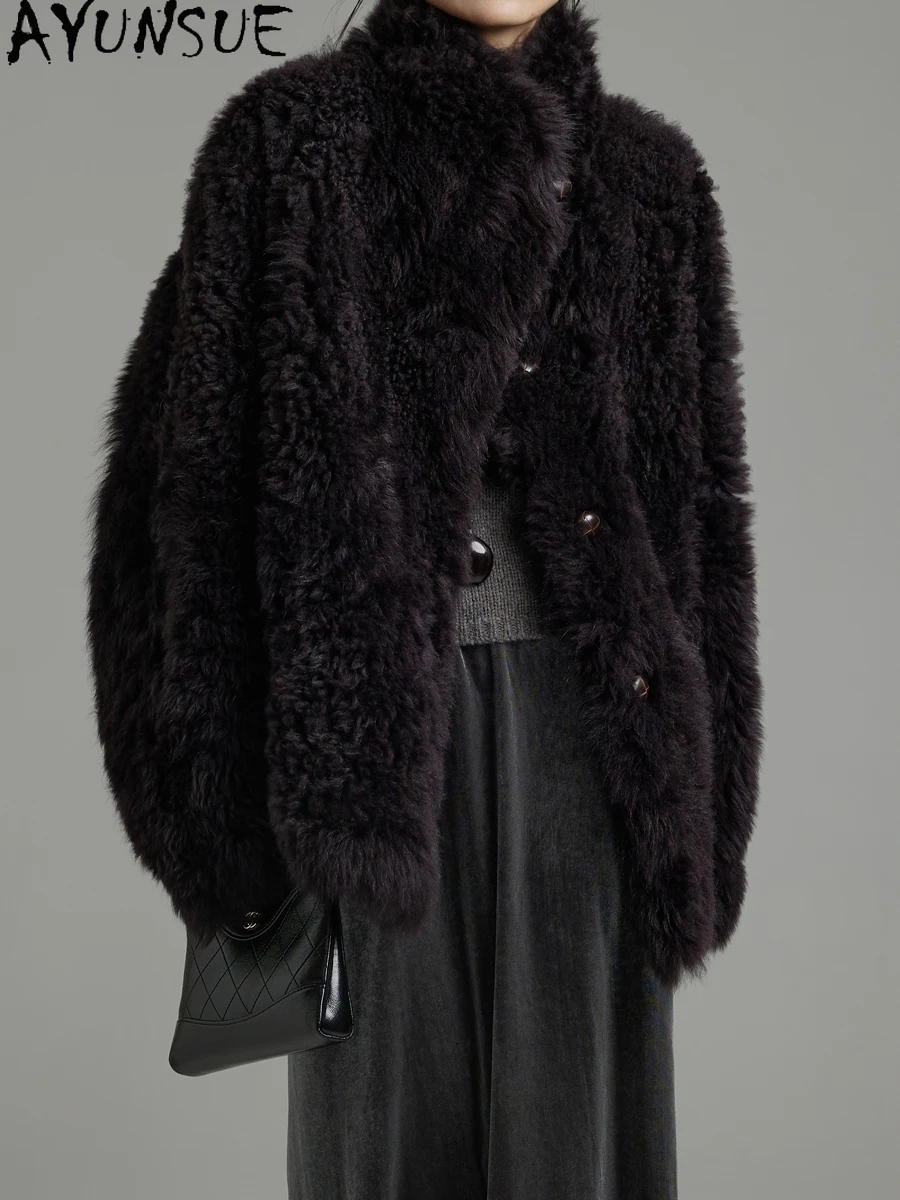 AYUNSUE Natural Sheepskin Fur Coat Women 2025 Real Leather Jacket Winter Jackets Luxury Clothing Female New Style Шуба Женская
