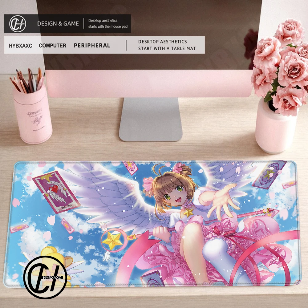 

Cute Pink Card Captor Sakura Pink Mouse Pad Non-slip Waterproof Rubber for Office & Learning Universal Keyboard Mat 1000x500 Mat