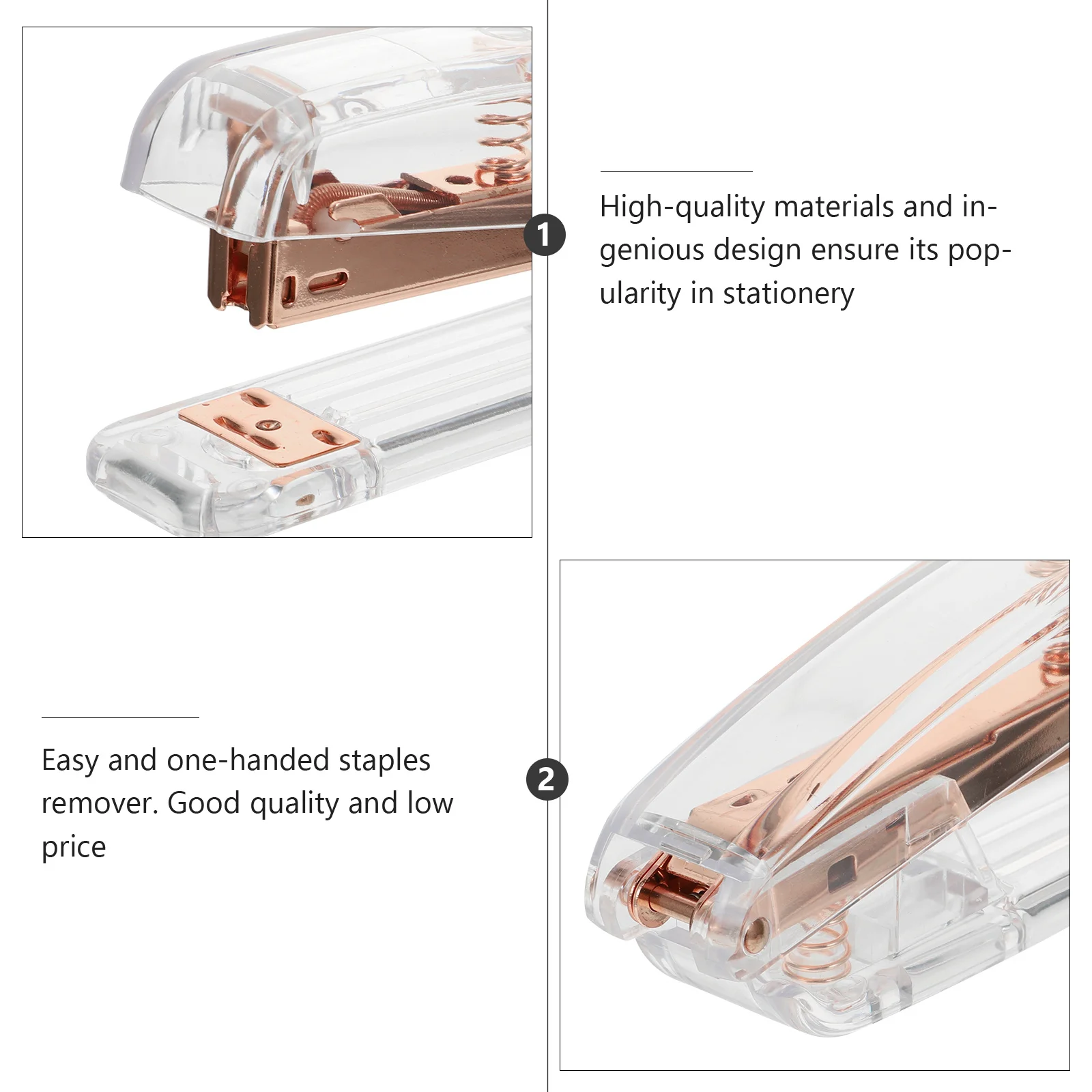 1Pcs Book Binding Tool Plastic Stapler Transparent Desktop Organizer Efficient Stapling for Students Office Supply