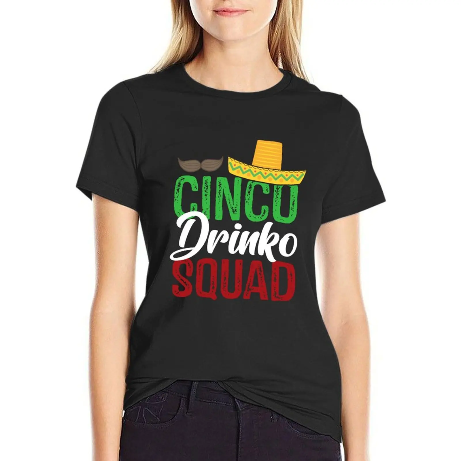 

Cinco Drinko Squad Party Mexican Fiesta Funny Cinco de Mayo T-Shirt vintage summer clothes anime cute tops Women's clothing