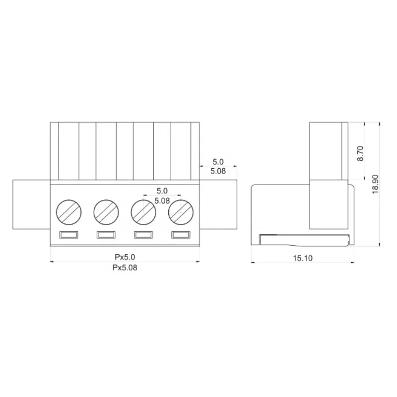 5set morsettiera collegabile muslimcon vite di fissaggio dell\'orecchio connettore PCB 15edgvm RM10