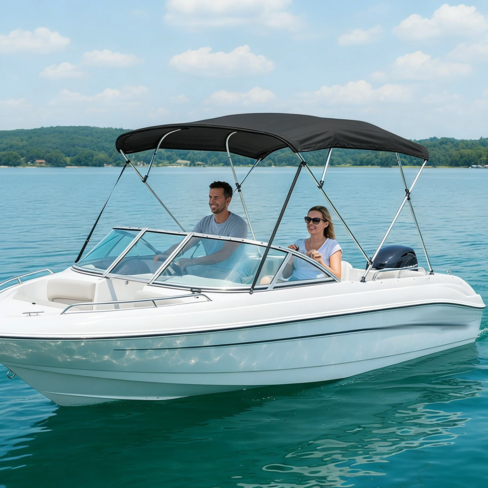 Bimini Top Replacement Cover Protection Waterproof Canopy for Inflatable Boat Decking Shade