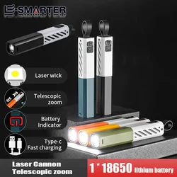 High Strong Power Zoom Led Flashlights 18650 Battery Tactical Torch Light USB Charging Camping Fishing Emergency Zoom Lantern