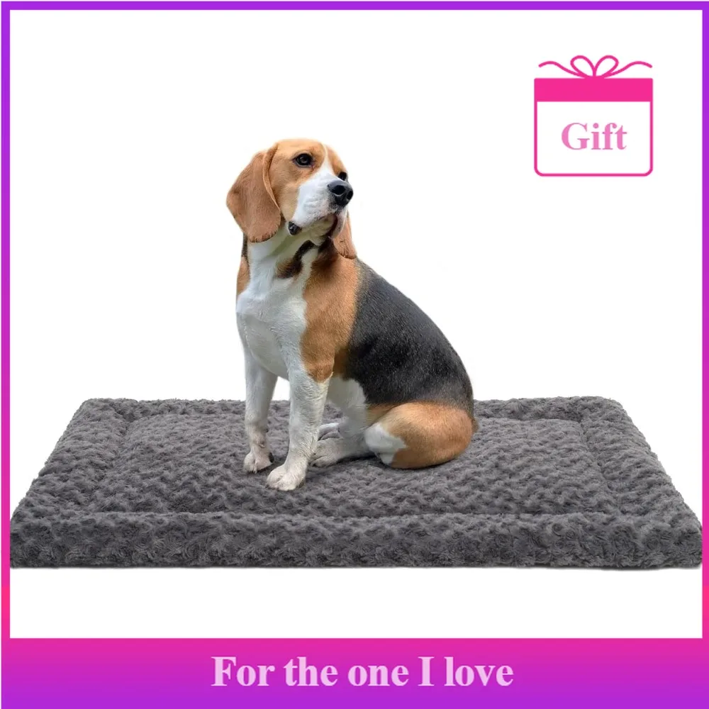 

Dog Mattress, Double-sided Dogs Crate Mat, Soft and Fluffy Pet Dog Bed, Washable Dog Sleeping Mat