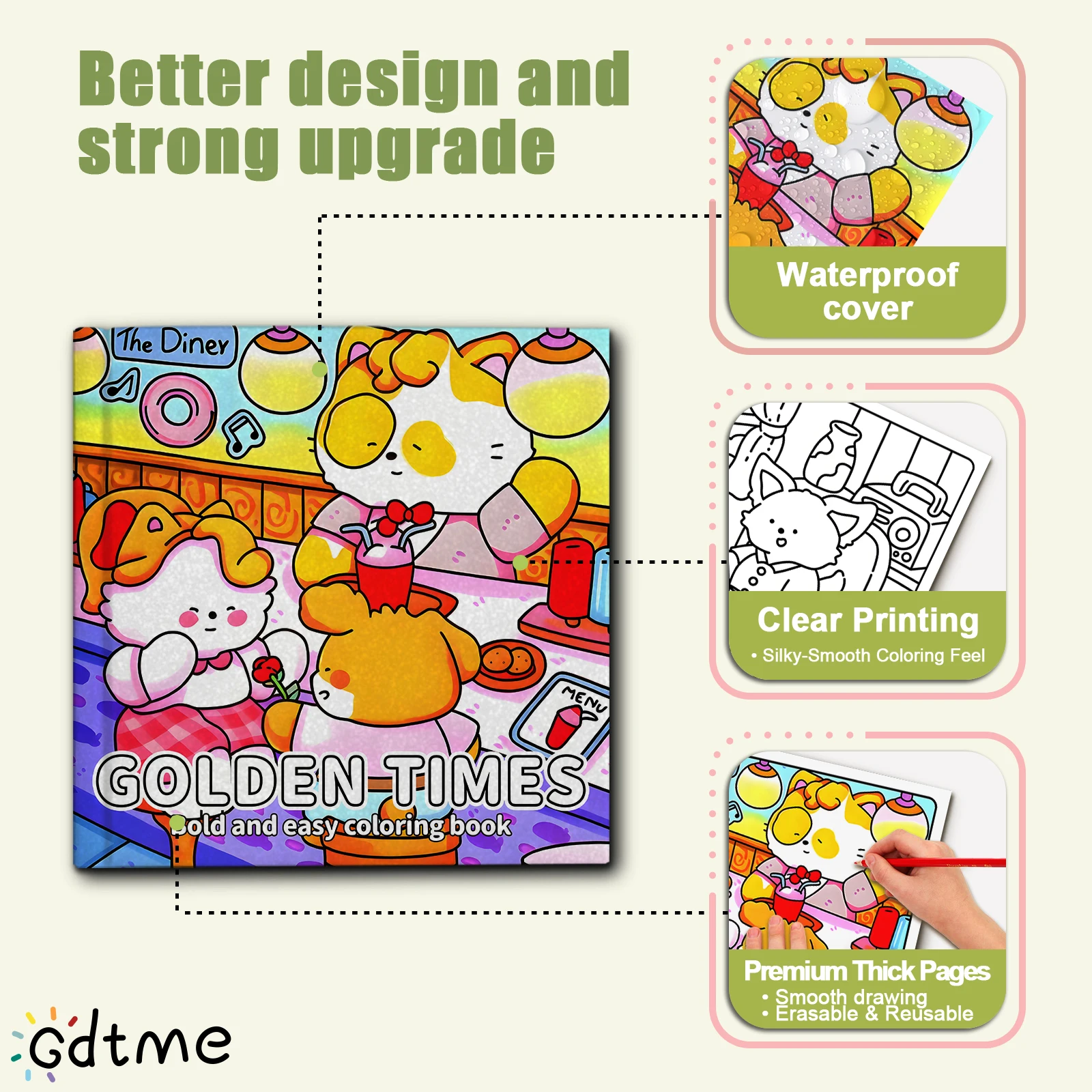 GOLDEN TIMES kleurboek voor volwassenen en tieners met schattige, gezellige dagelijkse activiteiten voor ontspanning (gemellige ruimtes kleuren)