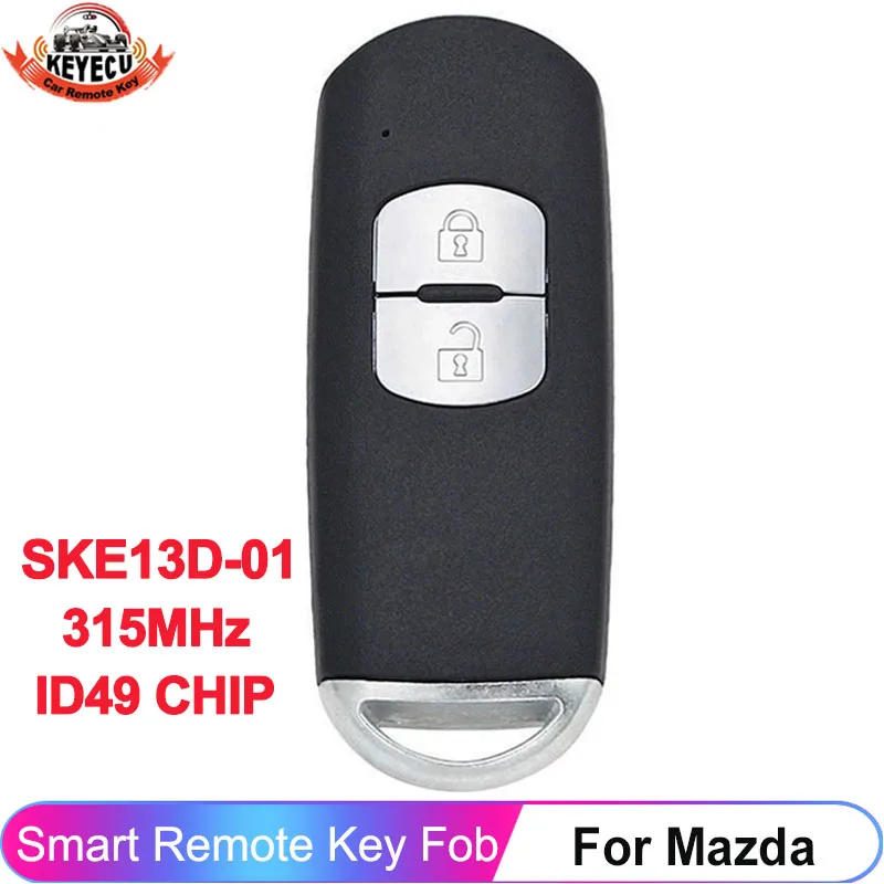 

KEYECU OEM SKE13D-01 2 Buttons For Mazda CX-3 CX-5 Demio Axela SKE13D01 WAZSKE13D01 Smart Remote Key Fob 315MHz ID49 Chip