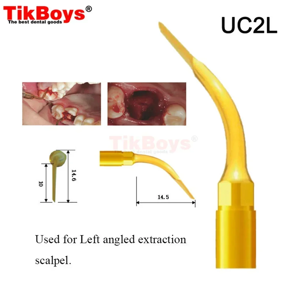 Escalador de extracción ultrasónico Dental UC1 UC2 UC3, punta de pieza de mano, punta de escalado para Mectron, herramientas de fracción de raíz de ankylosis