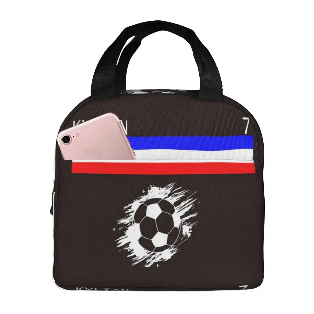 Kylian Mbappe Lunch Bags Insulated Bento Box Waterproof Lunch Tote Leakproof Picnic Bags for Woman Kids Office