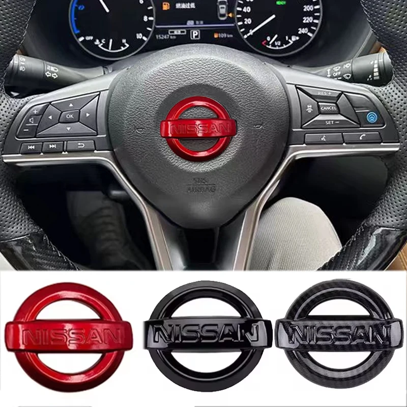 Car Steering Wheel Center Cover Sticker Emblem for Nissan Micra Sentra Altima X-Trail Kicks Nismo Qashqai Navara Juke Leaf Logo