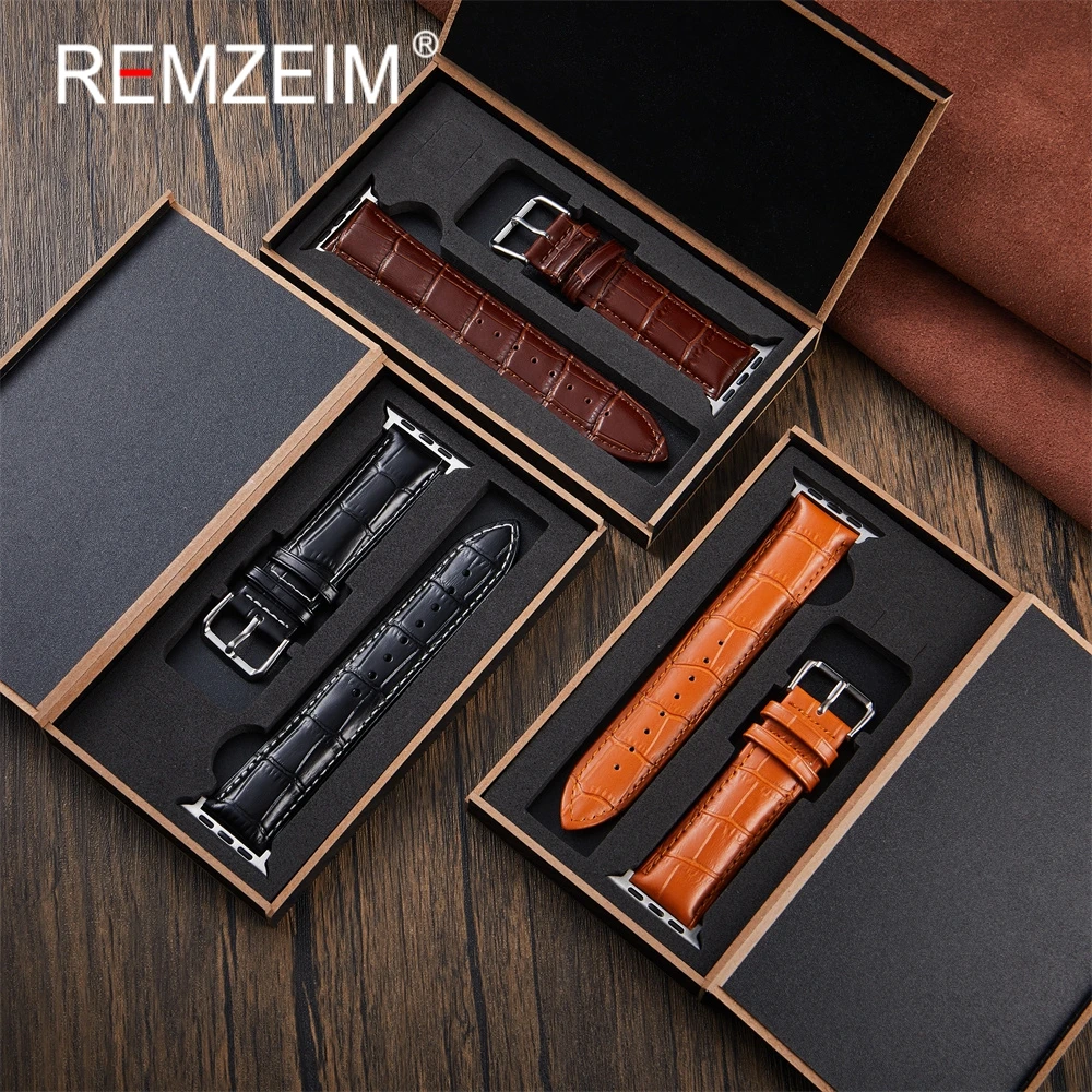 Cinturino in pelle vintage per Apple Watch 38/40/41/42/44/45/46/49mm Cinturini in bambù per Iwatch 10 9 8 7 6 5 4 3 2 1 Se Ultra 2