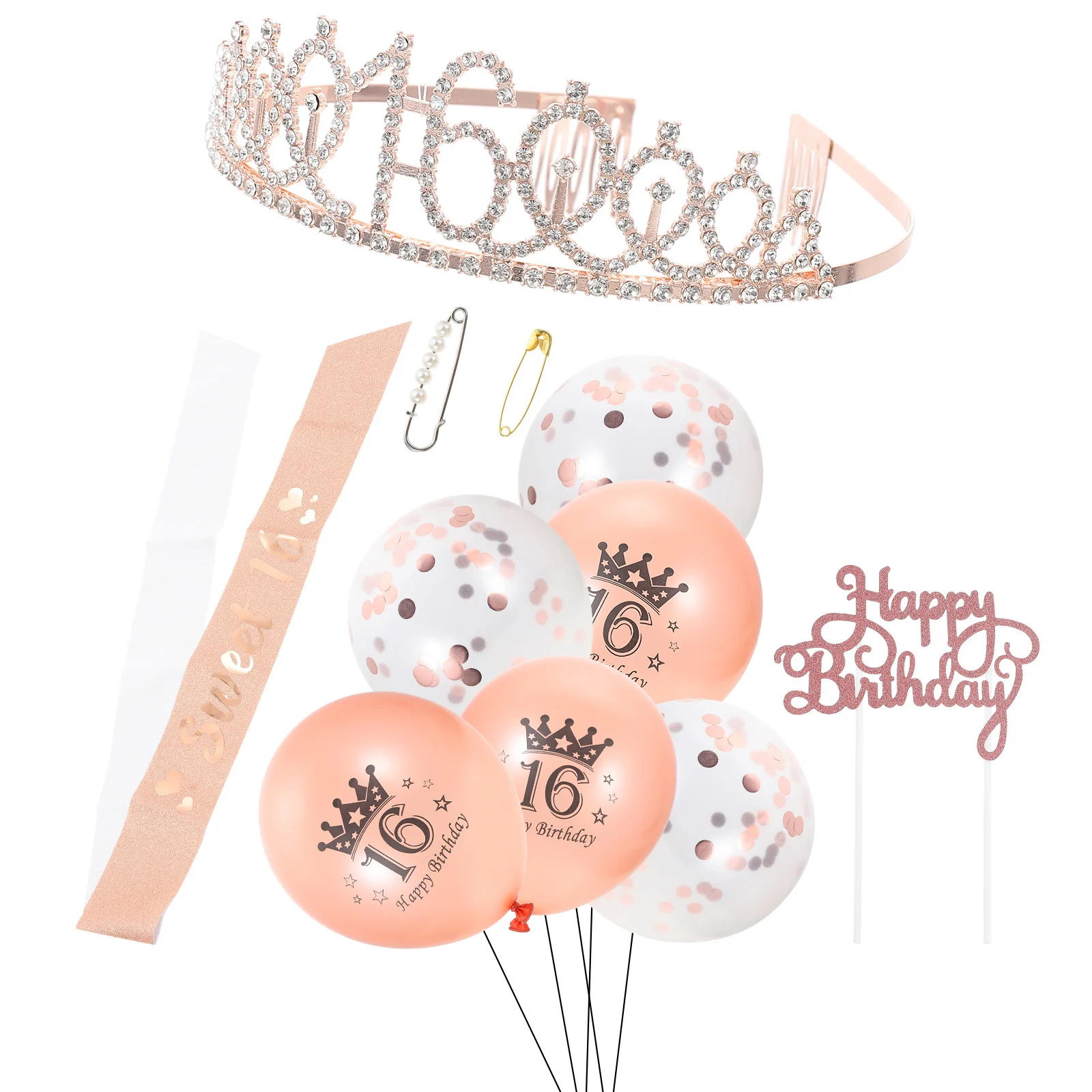 

Crown Balloon Decoration Birthday Party Balloons Women Decorations Cake for Girl Miss