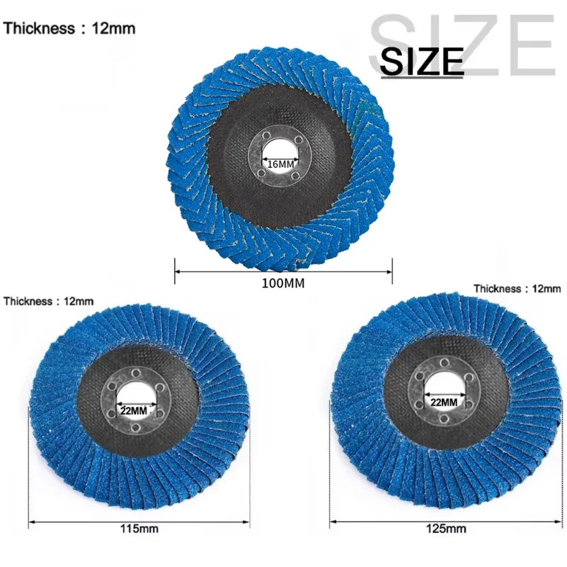 100/115/125mm Polishing Flap Disc Angle Grinder Sanding Wheel for Woodworking Sharpening Metal Deburring Rust Removal 1-2Pcs