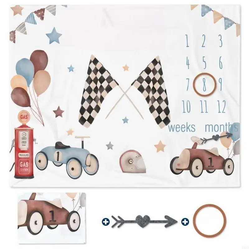 

50x40inch Baby Milestones Blanket Digital Monthly Blankets Photography Background