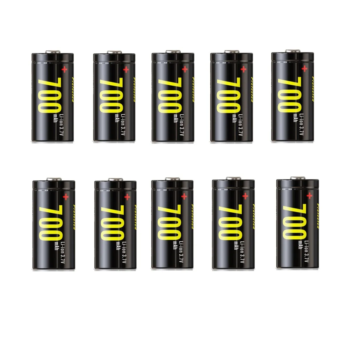 

Soshine 10PCS RCR123 16340 3.7V 700mAh Li-ion Rechargeable Battery With Protected