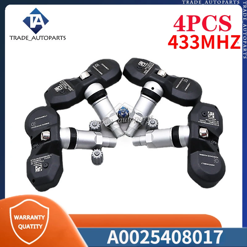 A0025408017 TPMS Tire Pressure Sensor 4Pcs For Mercedes-Benz CL [C216] CLS [C219] E-Class [W211] GL-Class [X164] ML-Class [W164]