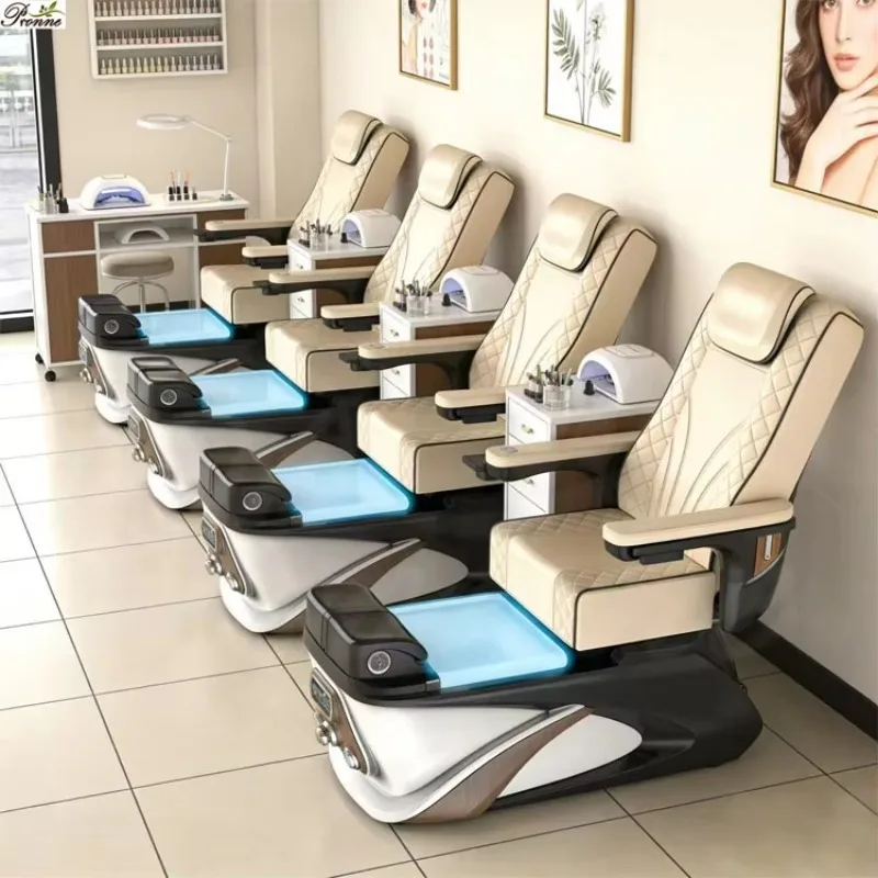 New Arrival Beauty Salon Luxury Acetone-resistant Leather Massage Chair Pedicure Foot Spa With Digital Control System