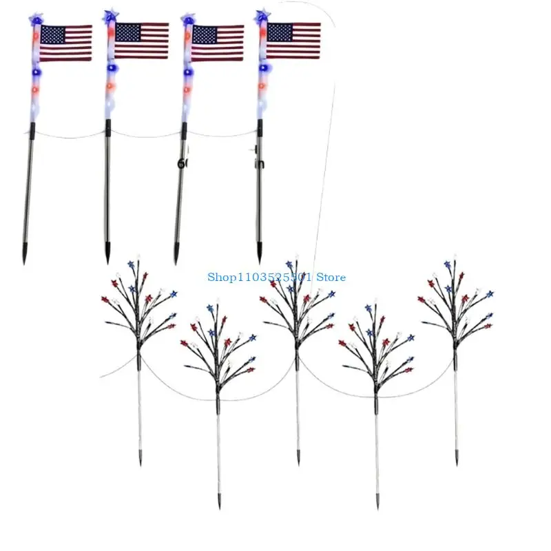 

Automatic Solar Landscape Lighting Flag/Star for Garden and Backyard with Plastic Texture Bright Illuminations 400D