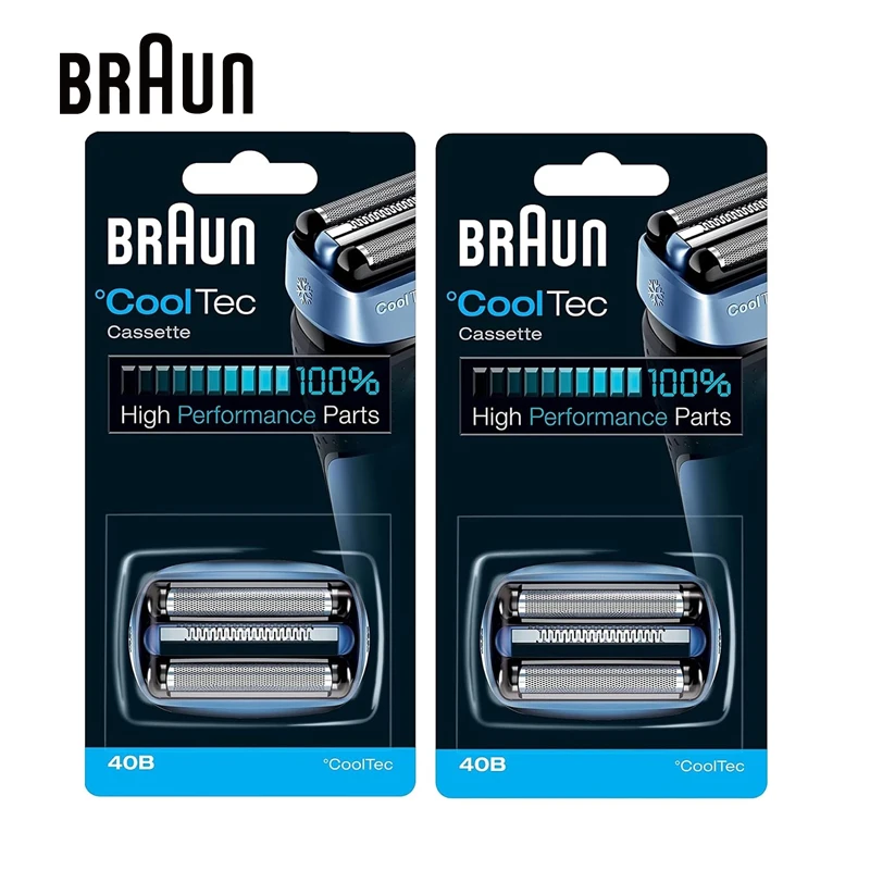 2 Pcs Braun 40B Men's Shavers Replacement Heads Cooltec Electric Shaver Series Replacent Razor Head Fits CT2s CT2Cc CT4s CT6cc