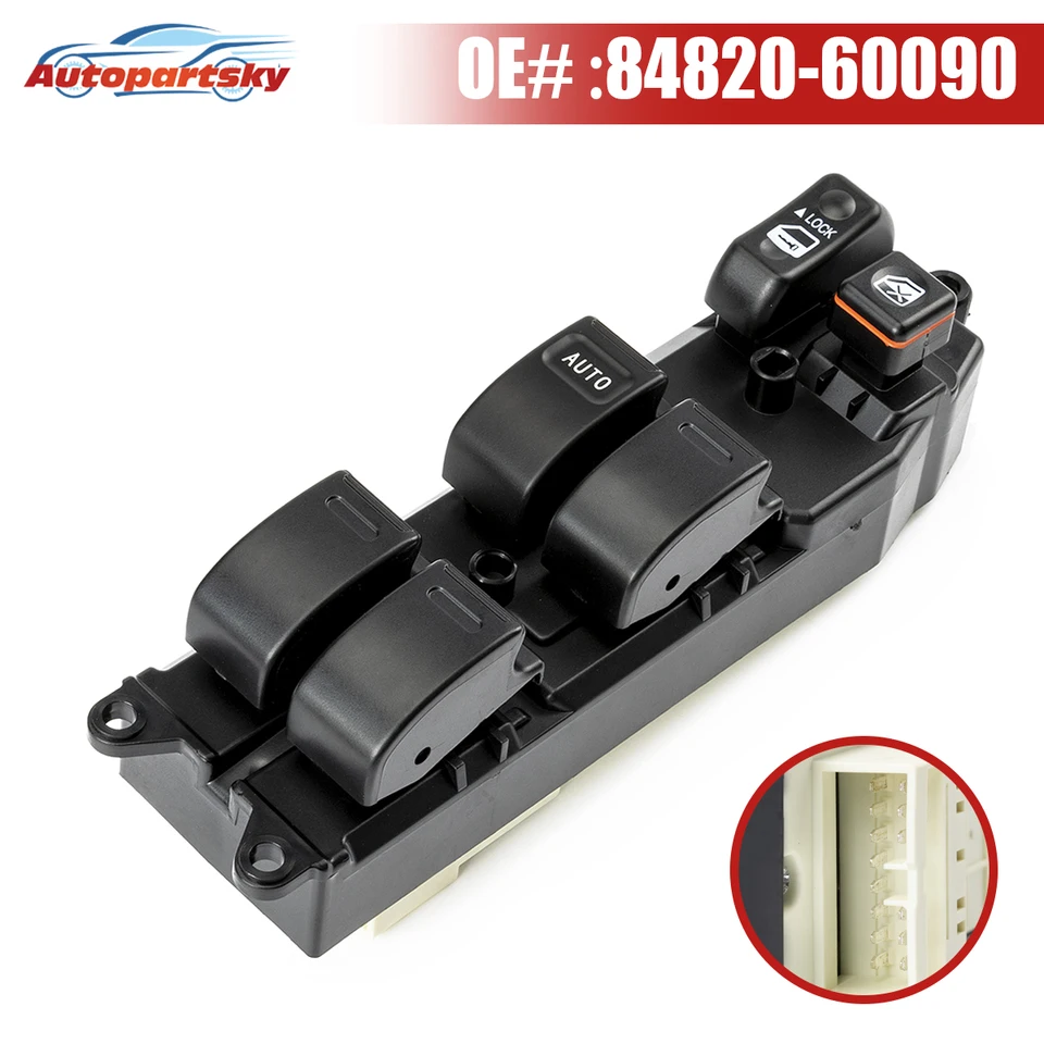 Interruptor Maestro De Ventana Eléctrica Para Toyota Camry SE 2002-04 Lado Del Conductor – Reemplazo Directo