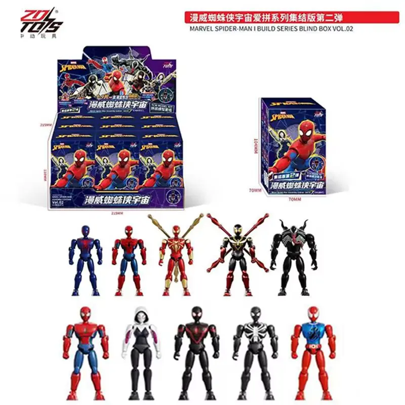 ZD Toys  Spider-Man Assembly Edition Vol.02 Universe Blind Box Handmade Building Blocks Toy Gift Action Figure Model Collectible