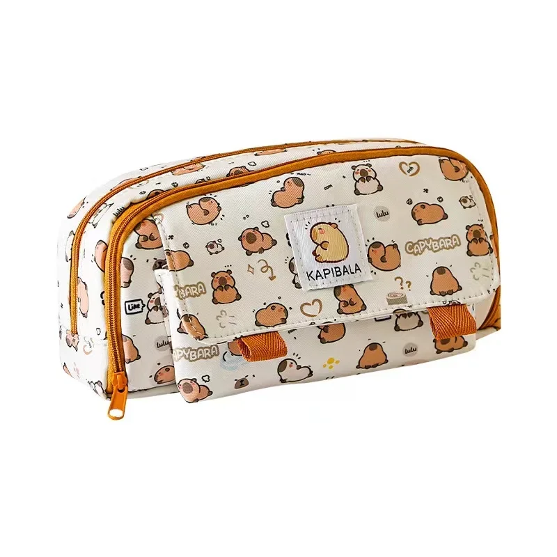 Kawaii Capybara Large Capacity Pencil Bag Pouch Holder Box school supplies Office Student Stationery items pencil case