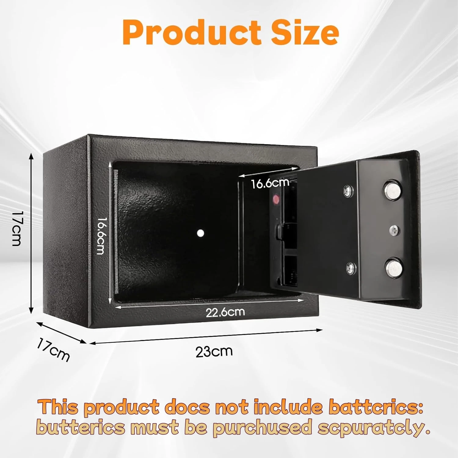 Electronic Safe Box with Keypad & Key, Mini Security Safe for Home Cash, Portable Small Lockbox for Kids & Office Use