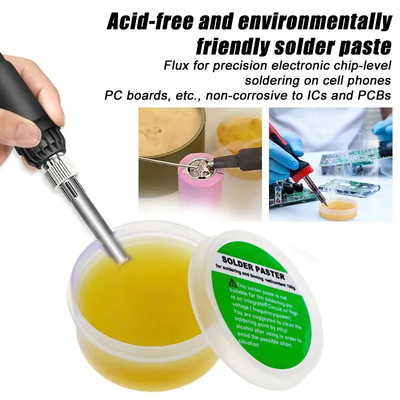 10/30/100g Soldering Flux Lead-Free Solder Paste Flux Tin Solder Paste Welding Flux For Electronics SMD PCB LED Soldering Repair