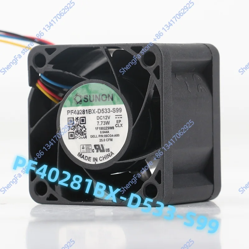 SUNON PF40281BX-D533-S99 4CM 4028 40X40X28MM 5V 24V 48V DC12V 7.73W 4-pin PWM cooling fan