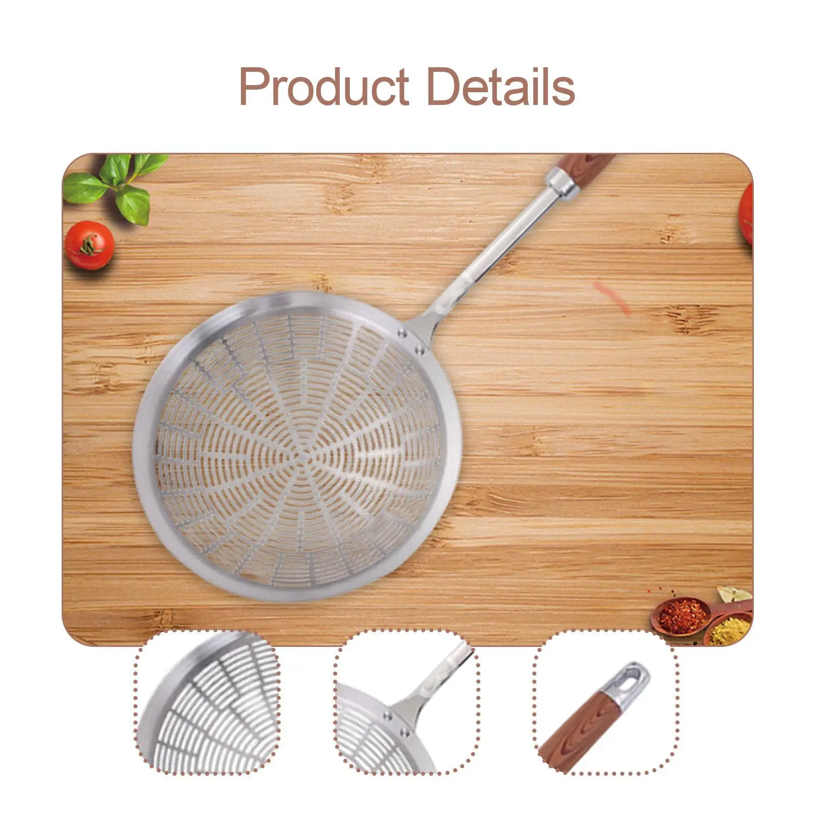 Strainer Ladle Skimmer Spoon Easy Cleanup Convenient Heat Insulation Kitchen Utensils Cooking Frying Multifunctional Colander