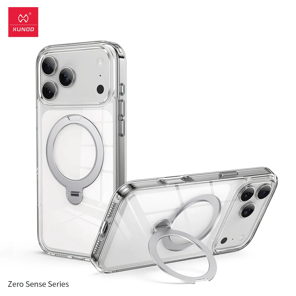 

Чехол Xundd для iPhone 17 Pro/iPhone 17 Pro Max с магнитной невидимой подставкой, анти-желтый прозрачный чехол для телефона для iPhone 17