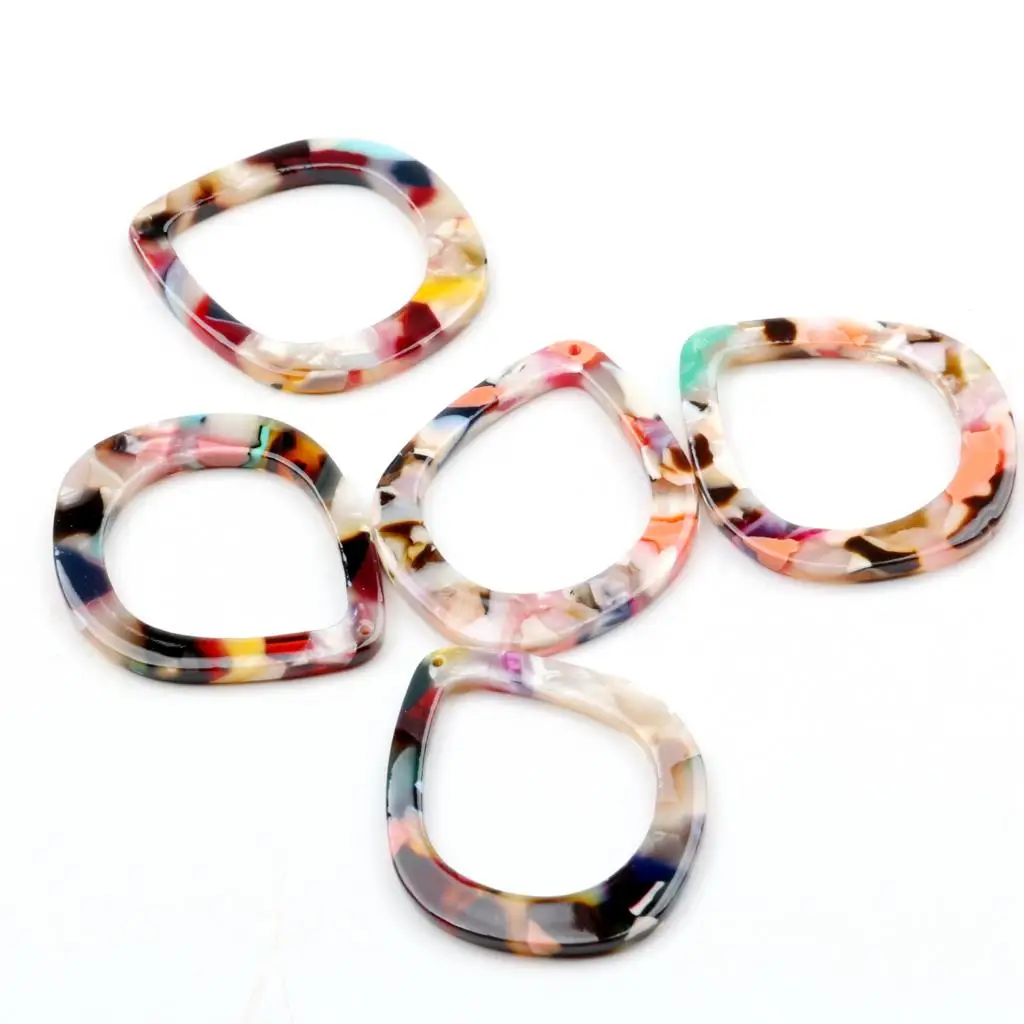 Acetate Acrylic Earrings Charms,Tortoise Shell Bead,BIG Teardrop Shaped Pendant,Earring Finding Blank,Earring Parts