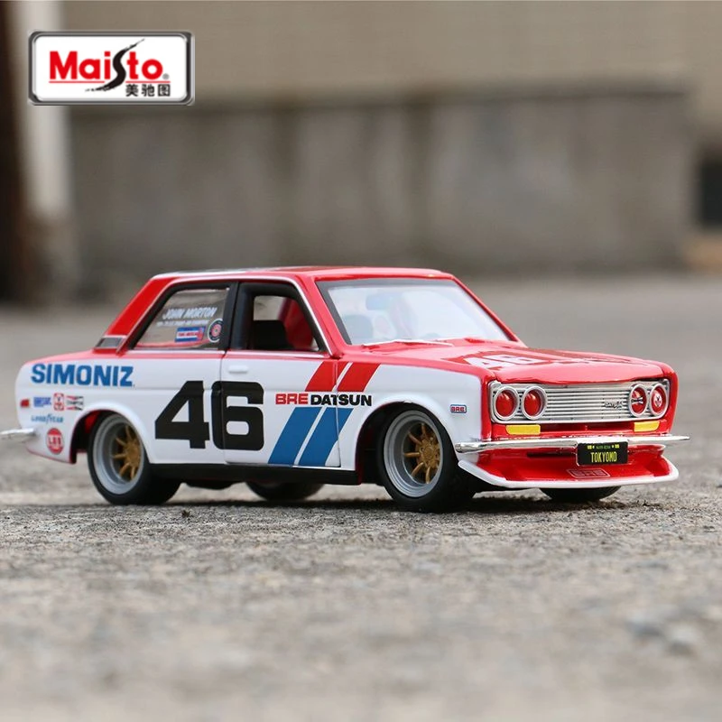 

Maisto 1:24 1971 BRE Datsun 510 Alloy Racing Car Model Diecasts Metal Sports Car Model Simulation Collection Childrens Toy Gifts