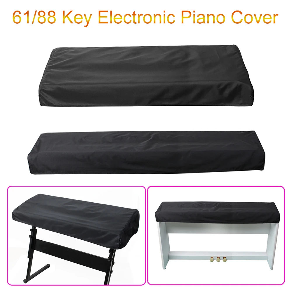 61/88 Keys Electronic Keyboard Digital Piano Dust Cover Adjustable Cord Dustproof Piano Case Accessories Waterproof Black Bag