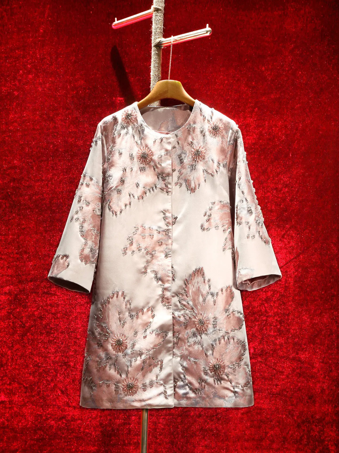 ZAMOR HIGH END High-End Custom Heavy Beaded Jacquard Mid-Length Trench Coat Women's Autumn 2026 New Versatile Slim Fit Outerwear