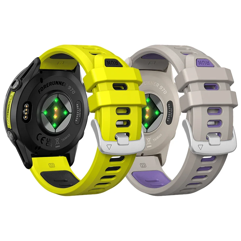 

Спортивный двухцветный силиконовый ремешок для Garmin Forerunner 970 965 955 Solar 945 935 745, ремешок для часов, браслет, аксессуары